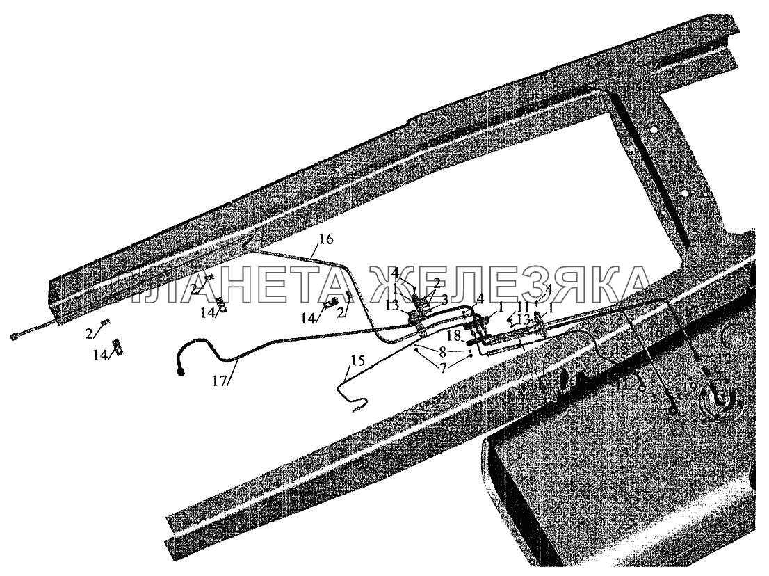 Установка топливопроводов МАЗ-533702 МАЗ-6303 (2005)